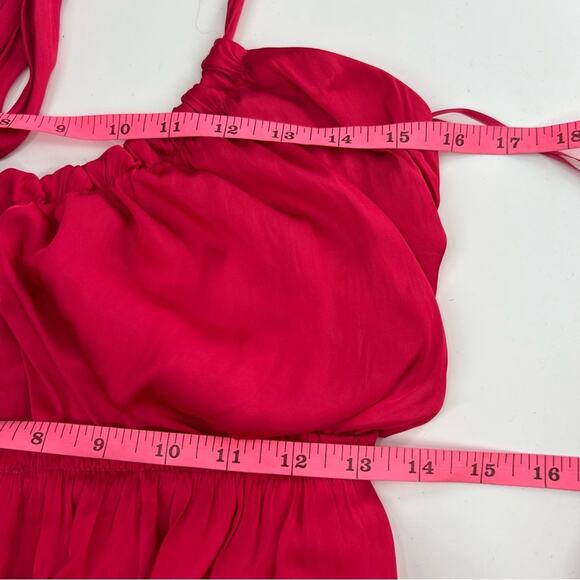 NWT J. Crew collection Halter cutout dress in featherweight satin wild hibiscus - Picture 6 of 7